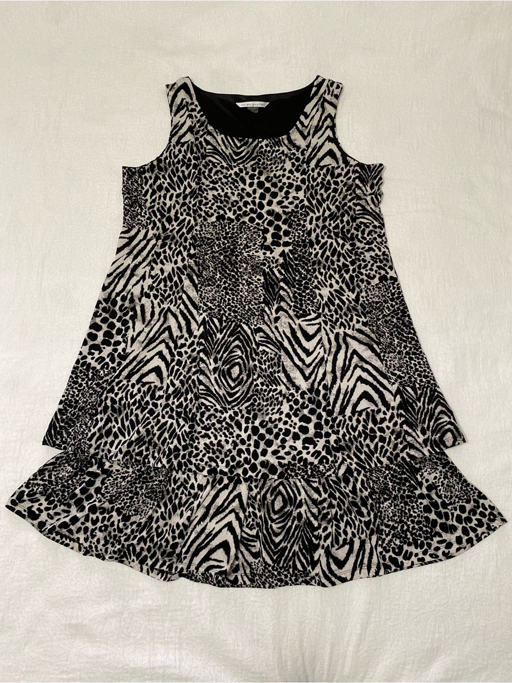 Peter Nygard Women’s Plus Size 1X Animal Print A-Line Dress Safari Flowy